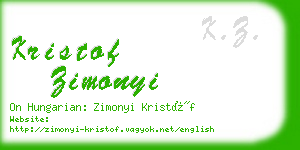 kristof zimonyi business card